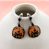 Haunted House Pumpkin Earrings