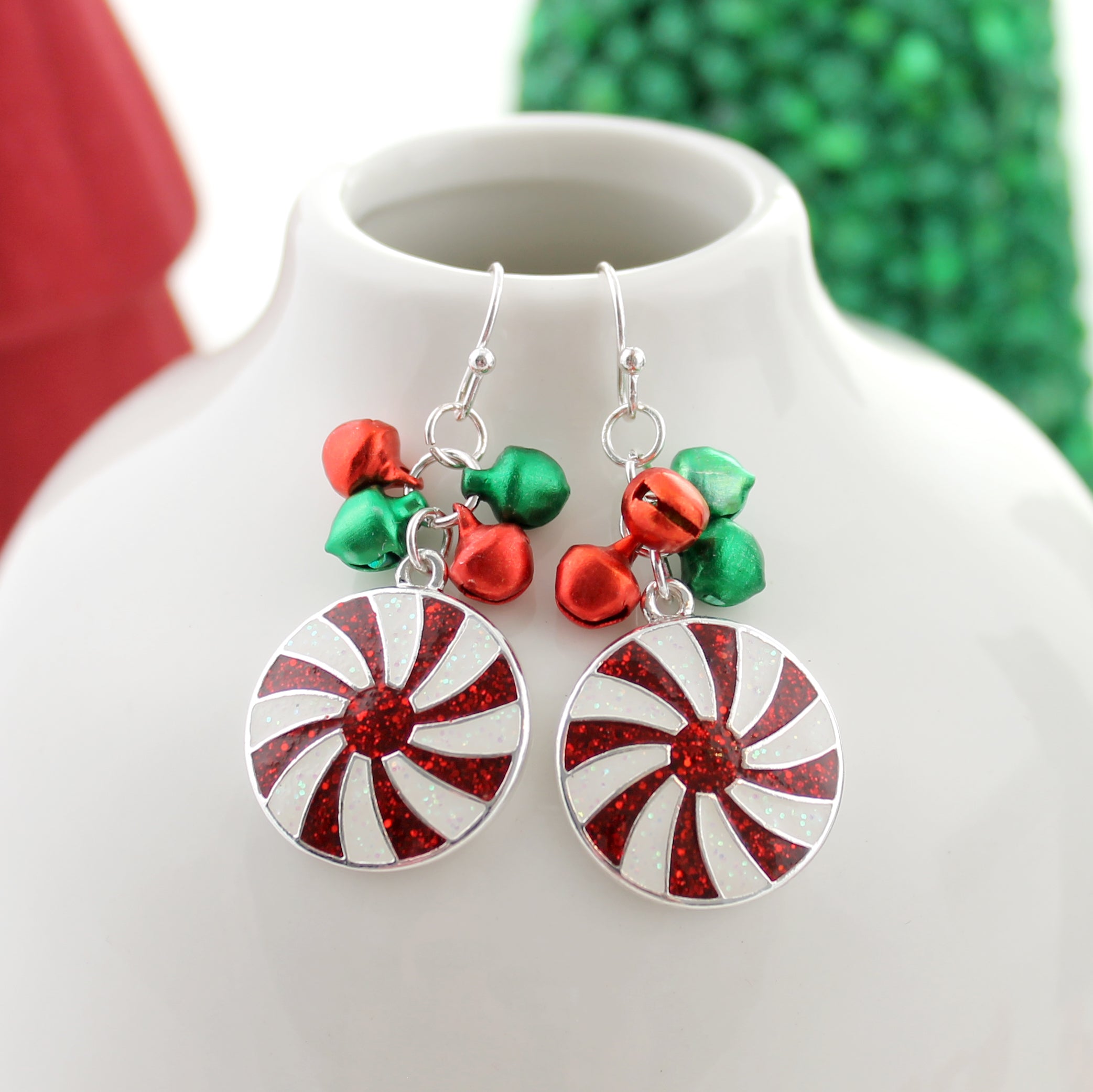 Red and Green Christmas Earrings