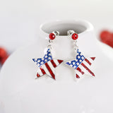 Patriotic Flag Star Earrings