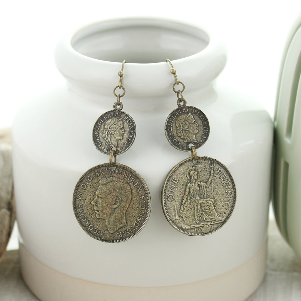 Vintage Double Coin Earrings