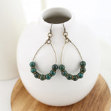 Green Stone Teardrop Earrings