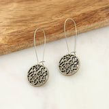 Vintage Finish Circle Charm Earrings