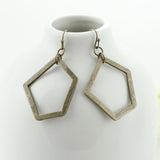 Vintage Finish Pentagon Earrings