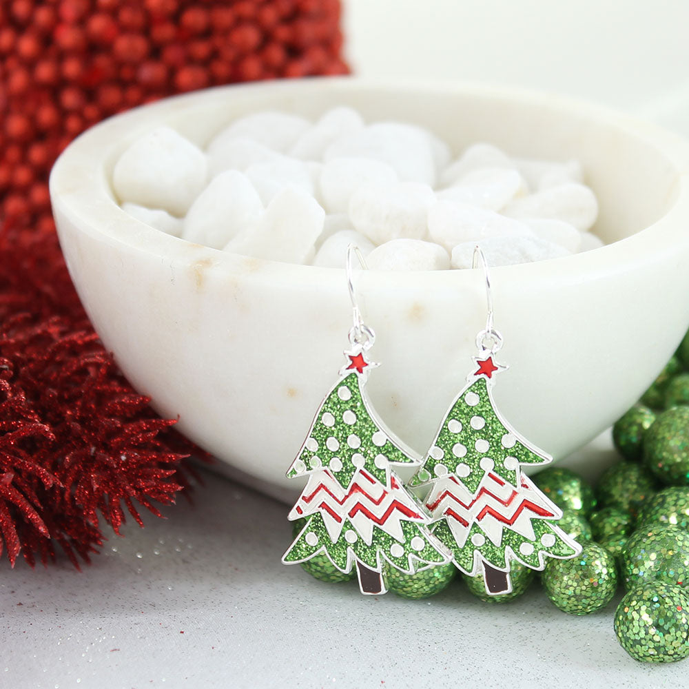 Whimsical Christmas Tree Earrings