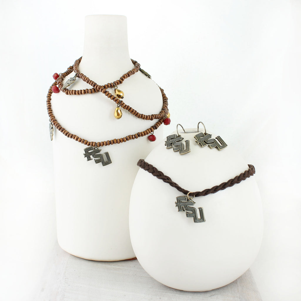 Florida State Wood Bead Stretch Necklace/Bracelet