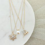 Glitzy Gold Christmas Trio Necklace Set