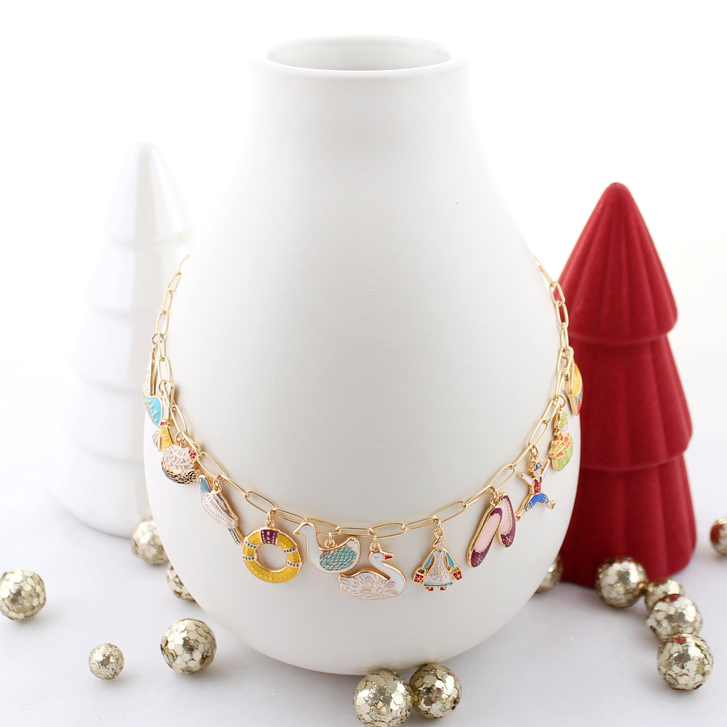 Christmas Necklace Set Cute Santa Claus Bell Snowflake - Temu
