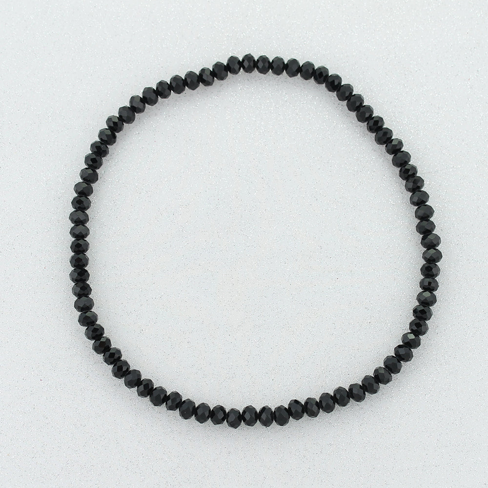 18” Black Crystal Stretch Necklace