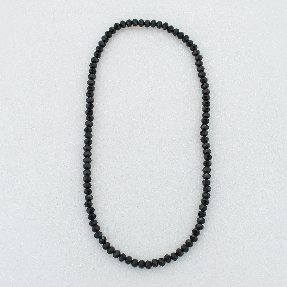 24” Black Crystal Stretch Necklace