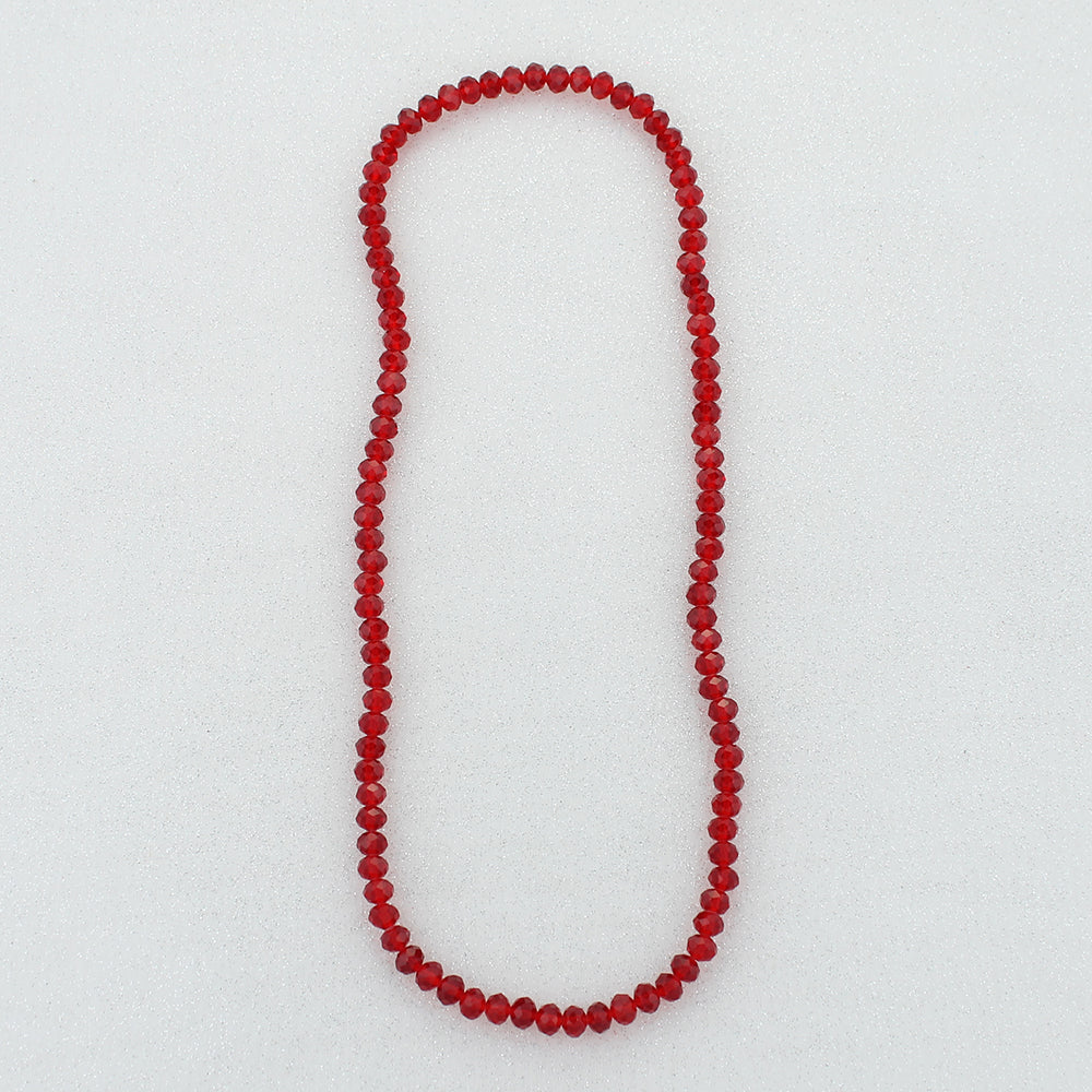 24” Red Crystal Stretch Necklace