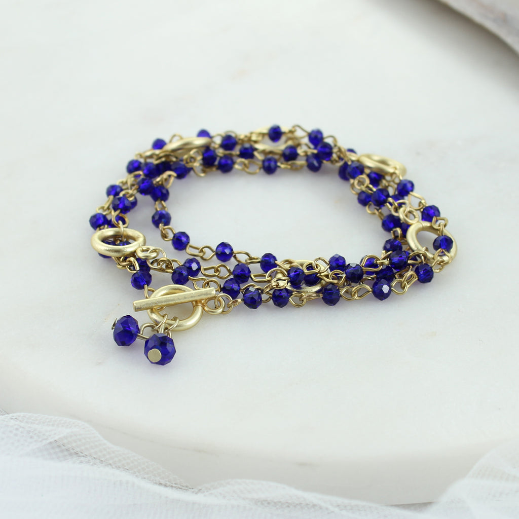 Blue & Gold Gameday Beaded Necklace/Bracelet