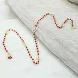 Red & Gold Gameday Beaded Necklace/Bracelet