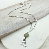 34” Flat Pearl & Coin Necklace