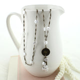 34” Flat Pearl & Coin Necklace