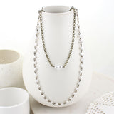 21/28" Vintage Finish & Pearl Double Layer Necklace