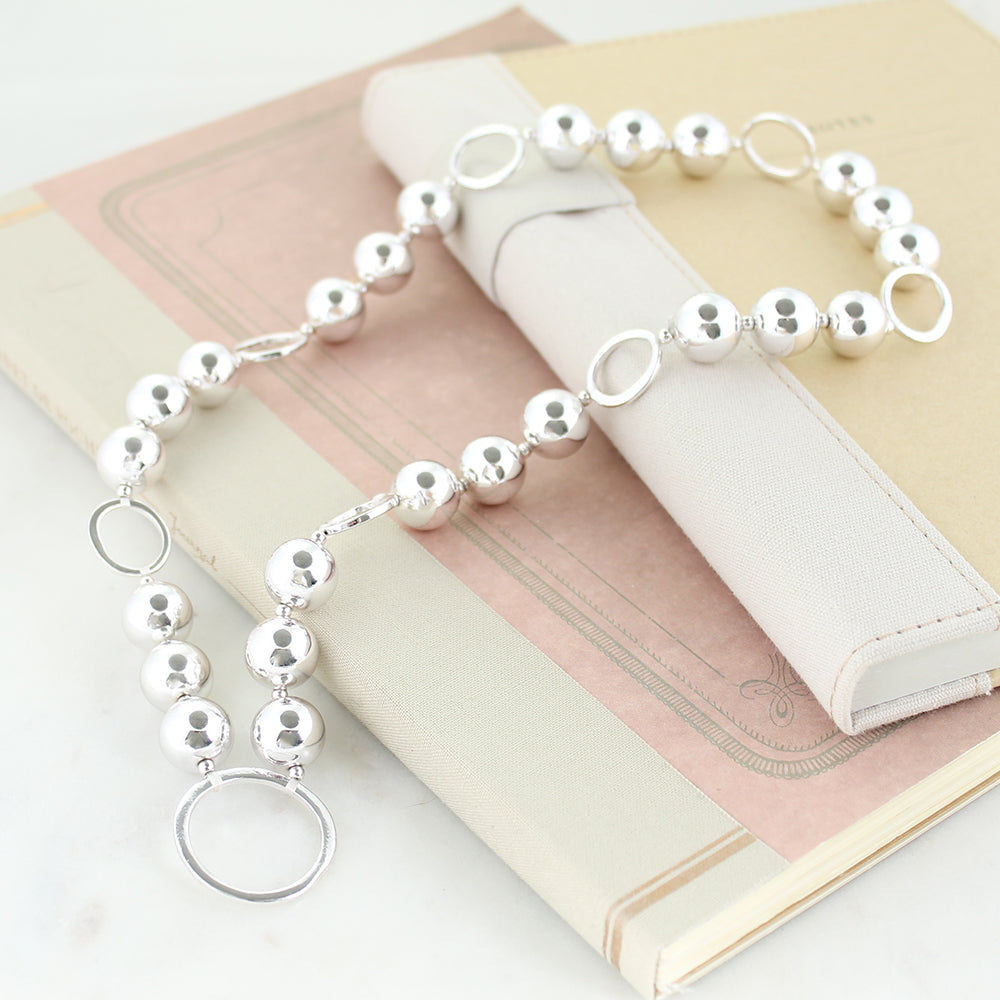 Circle Beads Necklace Silver
