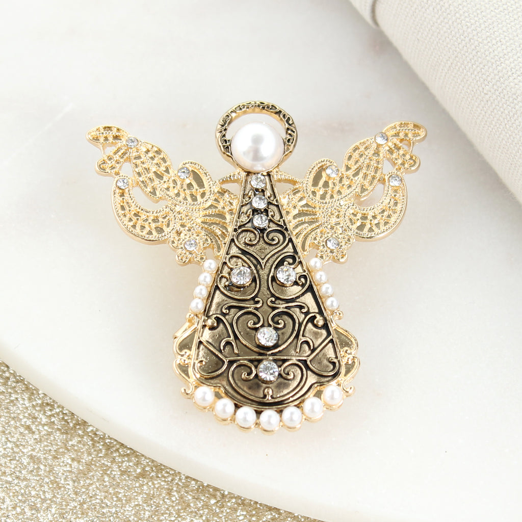 Gold Filigree Angel Pin/Pendant