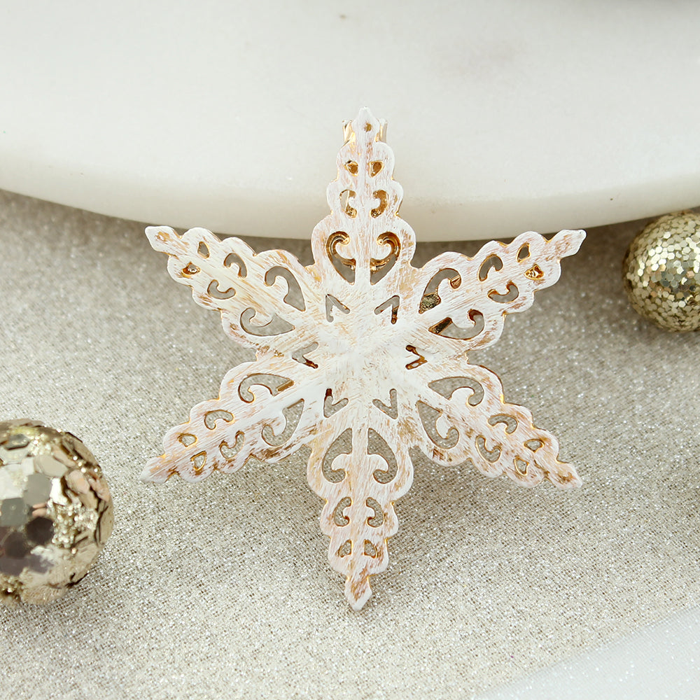 Gold Rustic Snowflake Pin/Pendant