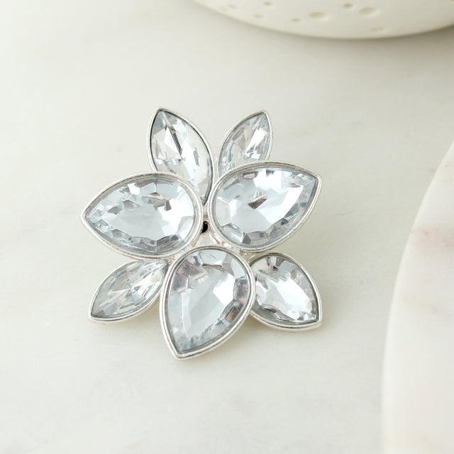 Silver & Crystal Flower Pendant