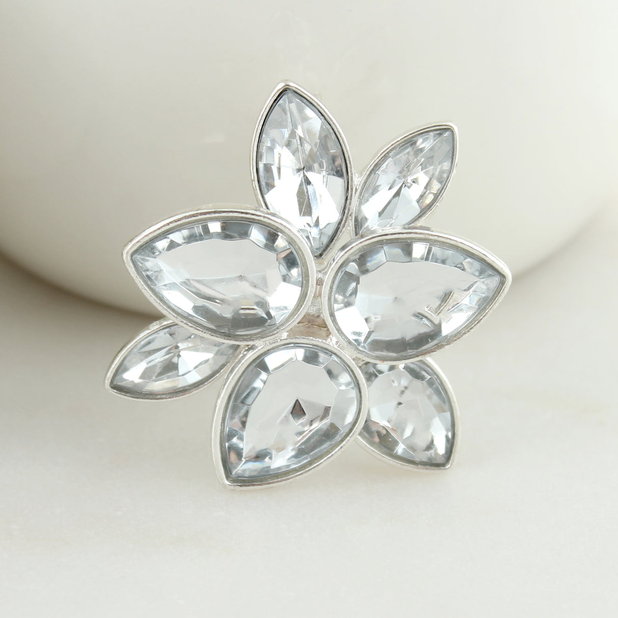 Silver & Crystal Flower Pendant