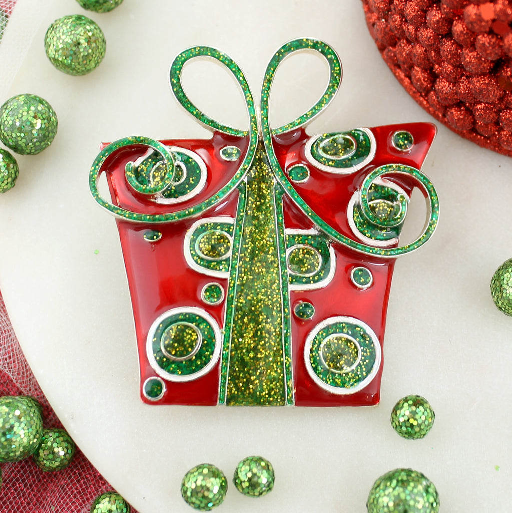 Whimsical Christmas Package Pin/Pendant