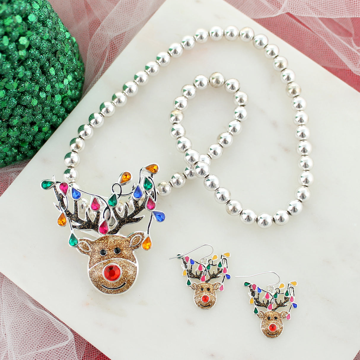 Whimsical Reindeer Christmas Earrings